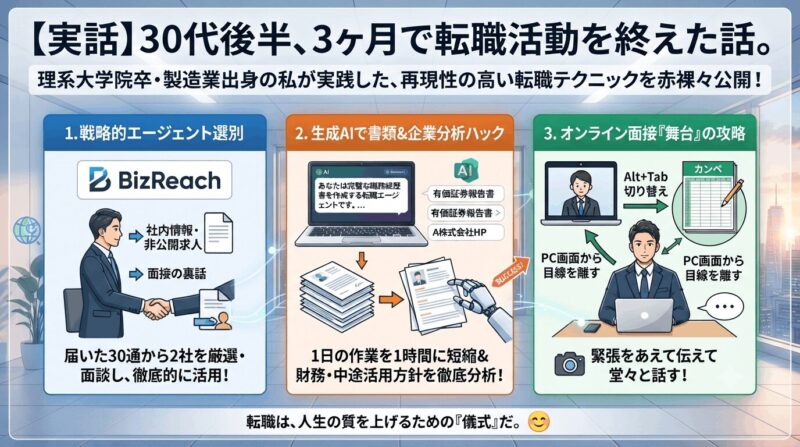 【実話】30代後半、3ヶ月で転職活動を終えた話。